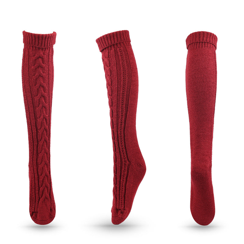 Winter Thick Knit Thigh High Socks Long Stockings Boot Fall/Winter Warm Wool Leg Warmer Stockings Christmas Boot Cover