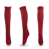 Winter Thick Knit Thigh High Socks Long Stockings Boot Fall/Winter Warm Wool Leg Warmer Stockings Christmas Boot Cover