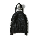 Shark Print Hoodie Fashion Brand Shark Skull Dark Sweater Street Fashion Large Size Coat