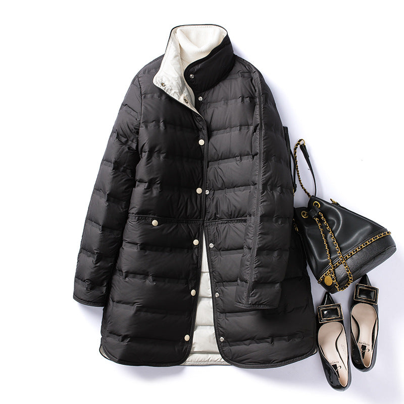 Women Winter Coats Puffer Jacket Down Coat Women's Mid-Length Autumn and Winter Lightweight Stand Collar Women's Baggy Coat