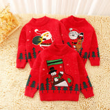 Boys Sweater Christmas Red Mink Fur Cartoon Baby Sweater