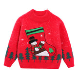 Boys Sweater Christmas Red Mink Fur Cartoon Baby Sweater