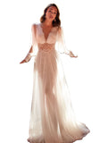 See through Wedding Dress Long Sleeve Wedding Gown Long Dress Gown