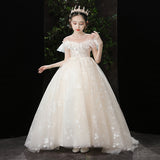 Princess Charlotte Flower Girl Dress Children's Dress Banquet Trailing Catwalk Wedding Dress