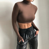 Music Festivals Rave Outfits Girls Tops Autumn and Winter Women's Long Sleeve Solid Color Fashion T-shirt