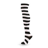 Winter Thick Knit Thigh High Socks Long Stockings Boot Cospiay Anime Japanese Long Tube Women's Socks Jacquard Stripes Knee Socks