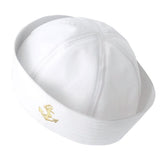 Sailor Hat Dome White Curling Sailor Navy Hat Boat Anchor Logo Embroidered Captain Hat