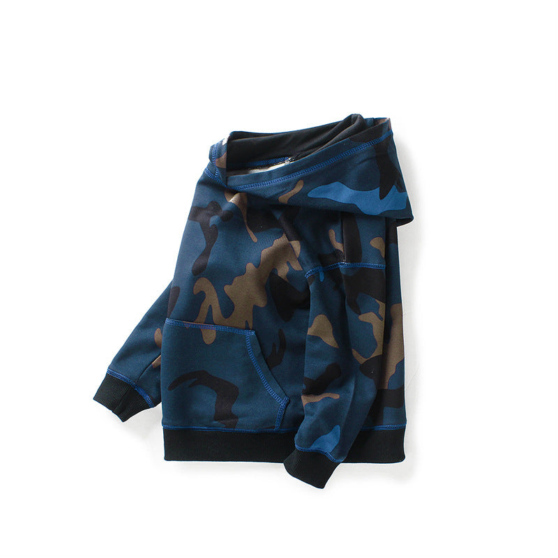 Children Boy Hoodie Spring and Autumn Children's Sweater Camouflage Hooded Sweater