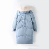 Women Winter Coats Puffer Jacket Down Coat White Duck Down Jacket Women'S Mid-Length Thickened Fox Fur Collar Coat