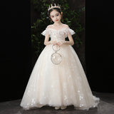 Princess Charlotte Flower Girl Dress Children's Dress Banquet Trailing Catwalk Wedding Dress