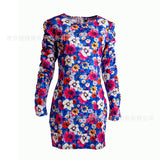 Emery Rose Dresses Long Sleeve Printed Short Skirt Autumn Floral Skirt
