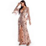 Homecoming Dresses Tight Sexy Retro Long Sleeve Sequins Dress