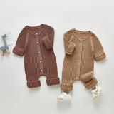 Spring Rompers Long Sleeve Knitted One-Piece Romper Outwear