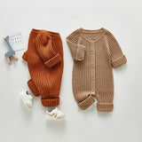 Spring Rompers Long Sleeve Knitted One-Piece Romper Outwear