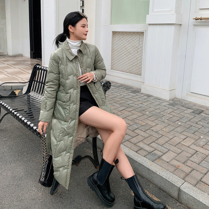 Women Winter Coats Puffer Jacket Down Coat Down Jacket Women's Mid-Length Winter Warm White Duck Down Coat