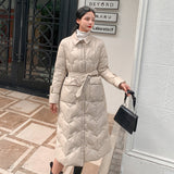 Women Winter Coats Puffer Jacket Down Coat Down Jacket Women's Mid-Length Winter Warm White Duck Down Coat