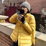 Women Winter Coats Puffer Jacket down Coat Winter Loose Lapel White Duck down Women's Light & Fashionable Short Coat