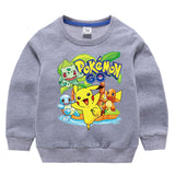 Children Pokemon Pikachu Hoodie Sweater round Neck Spring and Autumn Cotton