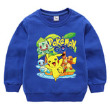Children Pokemon Pikachu Hoodie Sweater round Neck Spring and Autumn Cotton