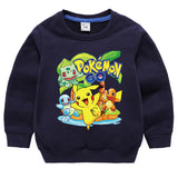 Children Pokemon Pikachu Hoodie Sweater round Neck Spring and Autumn Cotton