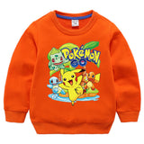 Children Pokemon Pikachu Hoodie Sweater round Neck Spring and Autumn Cotton