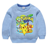 Children Pokemon Pikachu Hoodie Sweater round Neck Spring and Autumn Cotton