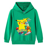 Children Pokemon Pikachu Hoodie Cotton Hooded Sweater Neutral