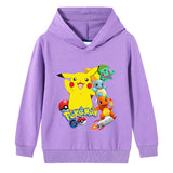 Children Pokemon Pikachu Hoodie Cotton Hooded Sweater Neutral
