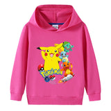 Children Pokemon Pikachu Hoodie Cotton Hooded Sweater Neutral