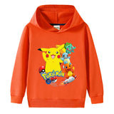 Children Pokemon Pikachu Hoodie Cotton Hooded Sweater Neutral