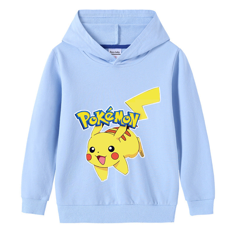 Children Pokemon Pikachu Hoodie Cotton Hooded Sweater Neutral