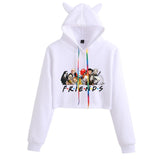 Friends Joey Hoodie Fashion Cat Women's Short Hoodie