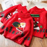 Boys Sweater Christmas Red Mink Fur Cartoon Baby Sweater