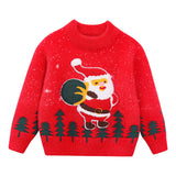 Boys Sweater Christmas Red Mink Fur Cartoon Baby Sweater