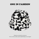 Leopard Fur Hat Retro Fisherman Hat