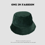Leopard Fur Hat Retro Fisherman Hat