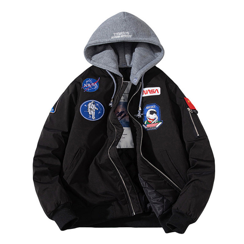 NASA Varsity Jacket Casual Coat Men's and Women's Embroidered Loose Autumn and Winter