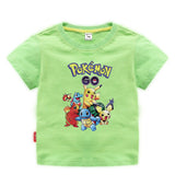 Children Pokemon Pikachu T Shirt Summer Clothing Short Sleeve T-shirt Cotton Leisure Sports