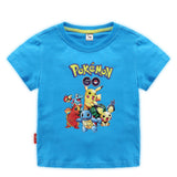 Children Pokemon Pikachu T Shirt Summer Clothing Short Sleeve T-shirt Cotton Leisure Sports