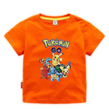 Children Pokemon Pikachu T Shirt Summer Clothing Short Sleeve T-shirt Cotton Leisure Sports