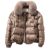 Women Winter Coats Puffer Jacket Down Coat Winter Fox Fur Collar Down Jacket Women's Mink Furry Down Jacket