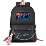 Stranger Things Hellfire Club Backpack USB Charging Teenagers School Bag Leisure Travel