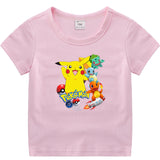 Children Pokemon Pikachu T Shirt Children's Summer Short Sleeve Casual Sports
