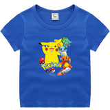 Children Pokemon Pikachu T Shirt Children's Summer Short Sleeve Casual Sports