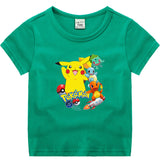 Children Pokemon Pikachu T Shirt Children's Summer Short Sleeve Casual Sports