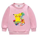 Children Pokemon Pikachu Hoodie Baby Pikachu Sweater Double-Layer Thickened Coat Top