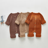 Spring Rompers Long Sleeve Knitted One-Piece Romper Outwear