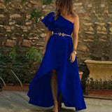 Homecoming Dresses Women's Evening Dress Autumn and Winter Retro Long Dress Solid Color Dress