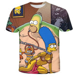 Homer Simpson Shirt Summer Printed Loose Men's and Women's Short Sleeve
