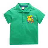 Children Pokemon Pikachu T Shirt Polo Shirt Short Sleeve Pure Cotton Baby